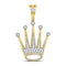 10kt Yellow Gold Mens Diamond Crown King Charm Pendant 1/2 Cttw-Gold & Diamond Men Charms & Pendants-JadeMoghul Inc.