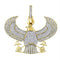 10kt Yellow Gold Men's Diamond Eagle Falcon Egyptian Horus Ankh Charm Pendant-Gold & Diamond Men Charms & Pendants-JadeMoghul Inc.