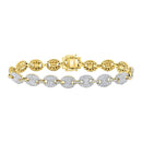 10kt Yellow Gold Mens Diamond Gucci Link Fashion Bracelet 6.00 Cttw-Gold & Diamond Bracelets-JadeMoghul Inc.