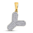 10kt Yellow Gold Mens Diamond Letter Y Bubble Charm Pendant 3/8 Cttw-Gold & Diamond Men Charms & Pendants-JadeMoghul Inc.