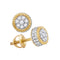 10kt Yellow Gold Mens Round Diamond 3D Milgrain Cluster Stud Earrings 5-8 Cttw-Gold & Diamond Men Earrings-JadeMoghul Inc.