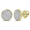 10kt Yellow Gold Mens Round Diamond Circle Cluster Stud Earrings 1-12 Cttw-Gold & Diamond Men Earrings-JadeMoghul Inc.