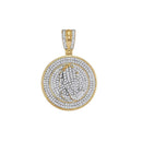 10kt Yellow Gold Men's Round Diamond Praying Prayer Hands Medallion Charm Pendant 7-8 Cttw - FREE Shipping (USA/CAN)-Gold & Diamond Men Charms & Pendants-JadeMoghul Inc.