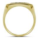10kt Yellow Gold Men's Round Diamond Square Frame Cluster Ring 1/2 Cttw - FREE Shipping (US/CAN)-Men's Rings-9.5-JadeMoghul Inc.
