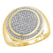 10kt Yellow Gold Men's Round Pave-set Diamond Circle Frame Cluster Ring 1/2 Cttw - FREE Shipping (US/CAN)-Gold & Diamond General-8-JadeMoghul Inc.