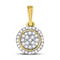 10kt Yellow Gold Women's Diamond Circle Cluster Pendant 1/4 Cttw-Gold & Diamond Pendants & Necklaces-JadeMoghul Inc.
