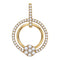 10kt Yellow Gold Women's Diamond Circle Cluster Pendant 3/8 Cttw-Gold & Diamond Pendants & Necklaces-JadeMoghul Inc.