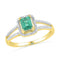 10kt Yellow Gold Women's Lab-Created Emerald Solitaire Diamond Split-shank Ring 1-1/2 Cttw - FREE Shipping (US/CAN)-Gold & Diamond Fashion Rings-5-JadeMoghul Inc.