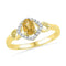10kt Yellow Gold Women's Oval Lab-Created Citrine Solitaire Diamond Ring 1/2 Cttw - FREE Shipping (US/CAN)-Gold & Diamond Fashion Rings-7-JadeMoghul Inc.