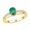 10kt Yellow Gold Women's Oval Lab-Created Emerald Solitaire Ring 1/12 Cttw - FREE Shipping (US/CAN)-Gold & Diamond Fashion Rings-5-JadeMoghul Inc.