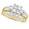 10kt Yellow Gold Women's Princess Diamond Bridal Wedding Engagement Ring Band Set 3-8 Cttw - FREE Shipping (US/CAN)-Gold & Diamond Wedding Ring Sets-JadeMoghul Inc.
