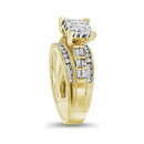 10kt Yellow Gold Women's Princess Diamond Cluster Bridal Wedding Engagement Ring 1/2 Cttw - FREE Shipping (US/CAN) - Size 6-Gold & Diamond Engagement & Anniversary Rings-6.5-JadeMoghul Inc.