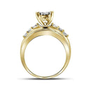 10kt Yellow Gold Womens Princess Diamond Cluster Bridal Wedding Engagement Ring 1/2 Cttw - FREE Shipping (US/CAN) - Size 7.5-Gold & Diamond Engagement & Anniversary Rings-8-JadeMoghul Inc.