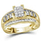 10kt Yellow Gold Womens Princess Diamond Cluster Bridal Wedding Engagement Ring 1/2 Cttw - FREE Shipping (US/CAN) - Size 7.5-Gold & Diamond Engagement & Anniversary Rings-8-JadeMoghul Inc.