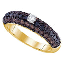 10kt Yellow Gold Women's Round Black Color Enhanced Diamond Solitaire Bridal Wedding Engagement Ring 1-1/6 Cttw - FREE Shipping (USA/CAN)-Gold & Diamond Engagement & Anniversary Rings-5-JadeMoghul Inc.