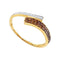 10kt Yellow Gold Womens Round Cognac-brown Color Enhanced Diamond Bypass Band 1-4 Cttw - FREE Shipping (US/CAN)-Gold & Diamond Bands-JadeMoghul Inc.