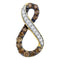 10kt Yellow Gold Women's Round Cognac-brown Color Enhanced Diamond Infinity Pendant 1-2 Cttw - FREE Shipping (US/CAN)-Pendants And Necklaces-JadeMoghul Inc.