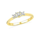 10kt Yellow Gold Women's Round Diamond 3-stone Bridal Wedding Engagement Ring 1/12 Cttw - FREE Shipping (US/CAN)-Gold & Diamond Engagement & Anniversary Rings-5-JadeMoghul Inc.