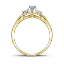 10kt Yellow Gold Women's Round Diamond 3-stone Bridal Wedding Engagement Ring 3/8 Cttw - FREE Shipping (US/CAN)-Gold & Diamond Engagement & Anniversary Rings-5-JadeMoghul Inc.
