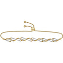 10kt Yellow Gold Women's Round Diamond Bolo Bracelet 1-3 Cttw - FREE Shipping (US/CAN)-Gold & Diamond Bracelets-JadeMoghul Inc.
