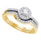 10kt Yellow Gold Womens Round Diamond Bridal Wedding Engagement Ring Band Set 1/2 Cttw-Gold & Diamond Wedding Ring Sets-7.5-JadeMoghul Inc.