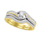 10kt Yellow Gold Womens Round Diamond Bridal Wedding Engagement Ring Band Set 3/8 Cttw-Gold & Diamond Wedding Ring Sets-5.5-JadeMoghul Inc.
