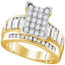 10kt Yellow Gold Women's Round Diamond Cinderella Cluster Bridal Wedding Engagement Ring 1.00 Cttw - FREE Shipping (US/CAN)-Gold & Diamond Engagement & Anniversary Rings-5-JadeMoghul Inc.