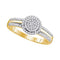 10kt Yellow Gold Womens Round Diamond Circle Cluster Bridal Wedding Engagement Ring 1-4 Cttw-Gold & Diamond Engagement & Anniversary Rings-JadeMoghul Inc.