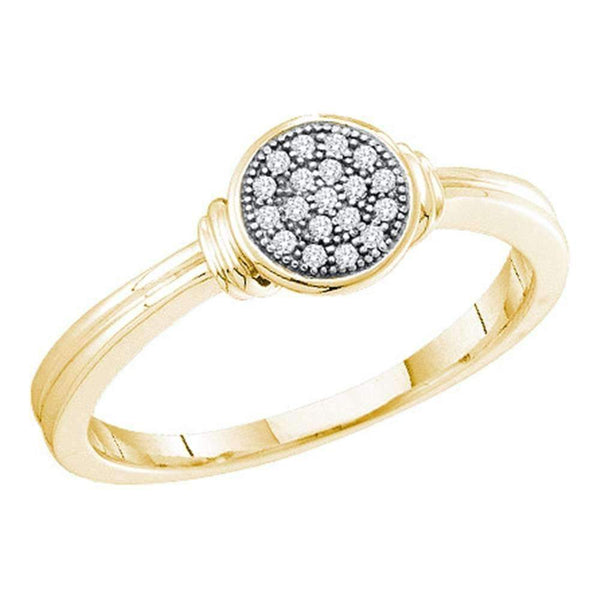 10kt Yellow Gold Womens Round Diamond Circle Cluster Ring 1/20 Cttw-Gold & Diamond Cluster Rings-8.5-JadeMoghul Inc.