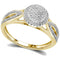 10kt Yellow Gold Womens Round Diamond Cluster Bridal Wedding Engagement Ring 1-4 Cttw-Gold & Diamond Engagement & Anniversary Rings-JadeMoghul Inc.