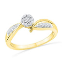 10kt Yellow Gold Women's Round Diamond Cluster Bridal Wedding Engagement Ring 1/5 Cttw - FREE Shipping (US/CAN)-Gold & Diamond Engagement & Anniversary Rings-5-JadeMoghul Inc.