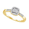 10kt Yellow Gold Womens Round Diamond Cluster Bridal Wedding Engagement Ring 1/8 Cttw-Gold & Diamond Engagement & Anniversary Rings-5.5-JadeMoghul Inc.