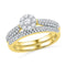 10kt Yellow Gold Women's Round Diamond Cluster Bridal Wedding Engagement Ring Band Set 5-8 Cttw - FREE Shipping (US/CAN)-Gold & Diamond Wedding Ring Sets-JadeMoghul Inc.