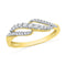 10kt Yellow Gold Womens Round Diamond Crossover Band Ring 1/4 Cttw - FREE Shipping (US/CAN)-Gold & Diamond Bands-5.5-JadeMoghul Inc.