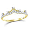 10kt Yellow Gold Womens Round Diamond Crown Tiara Fashion Band Ring 1/5 Cttw-Gold & Diamond Fashion Rings-6.5-JadeMoghul Inc.