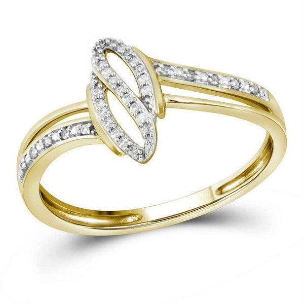 10kt Yellow Gold Women's Round Diamond Fashion Ring 3-4 Cttw - FREE Shipping (US/CAN)-Gold & Diamond Fashion Rings-JadeMoghul Inc.