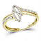 10kt Yellow Gold Women's Round Diamond Fashion Ring 3-4 Cttw - FREE Shipping (US/CAN)-Gold & Diamond Fashion Rings-JadeMoghul Inc.
