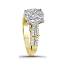 10kt Yellow Gold Women's Round Diamond Flower Cluster Bridal Wedding Engagement Ring 5/8 Cttw - FREE Shipping (US/CAN)-Gold & Diamond Engagement & Anniversary Rings-5-JadeMoghul Inc.