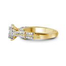 10kt Yellow Gold Women's Round Diamond Flower Cluster Bridal Wedding Engagement Ring 5/8 Cttw - FREE Shipping (US/CAN)-Gold & Diamond Engagement & Anniversary Rings-5-JadeMoghul Inc.