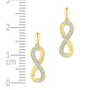 10kt Yellow Gold Women's Round Diamond Infinity Dangle Earrings 1-10 Cttw - FREE Shipping (US/CAN)-Gold & Diamond Earrings-JadeMoghul Inc.