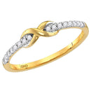10kt Yellow Gold Women's Round Diamond Infinity Knot Stackable Ring 1/10 Cttw - FREE Shipping (US/CAN)-Rings And Bands-11-JadeMoghul Inc.