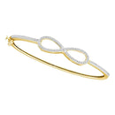10kt Yellow Gold Women's Round Diamond Infinity Love Bangle Bracelet 1-3 Cttw - FREE Shipping (US/CAN)-Gold & Diamond Bracelets-JadeMoghul Inc.