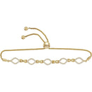 10kt Yellow Gold Women's Round Diamond Infinity Oval Bolo Bracelet 1-4 Cttw - FREE Shipping (US/CAN)-Gold & Diamond Bracelets-JadeMoghul Inc.