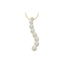 10kt Yellow Gold Women's Round Diamond Journey Graduated Pendant 1-10 Cttw - FREE Shipping (US/CAN)-Gold & Diamond Pendants & Necklaces-JadeMoghul Inc.