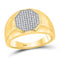 10kt Yellow Gold Womens Round Diamond Octagon Cluster Ring 1/4 Cttw-Gold & Diamond Cluster Rings-9.5-JadeMoghul Inc.