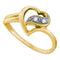 10kt Yellow Gold Women's Round Diamond Simple Heart Ring 1/20 Cttw - FREE Shipping (US/CAN)-Gold & Diamond Heart Rings-5-JadeMoghul Inc.