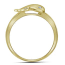 10kt Yellow Gold Women's Round Diamond Slender Dolphin Animal Fish Ring 1/20 Cttw - FREE Shipping (US/CAN)-Gold & Diamond Rings-5-JadeMoghul Inc.