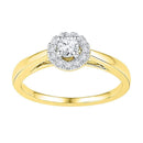 10kt Yellow Gold Women's Round Diamond Solitaire Bridal Wedding Engagement Ring 1/3 Cttw - FREE Shipping (US/CAN)-Gold & Diamond Engagement & Anniversary Rings-5-JadeMoghul Inc.
