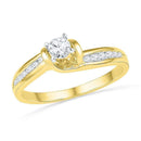 10kt Yellow Gold Women's Round Diamond Solitaire Bridal Wedding Engagement Ring 1/3 Cttw - FREE Shipping (US/CAN)-Gold & Diamond Engagement & Anniversary Rings-5-JadeMoghul Inc.