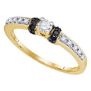 10kt Yellow Gold Women's Round Diamond Solitaire Bridal Wedding Engagement Ring 1/4 Cttw - FREE Shipping (US/CAN)-Gold & Diamond Engagement & Anniversary Rings-5-JadeMoghul Inc.